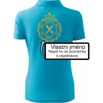 Kadeřnice jméno - Polokošile dámská Pique Polo - L ( Světlý tyrkys )