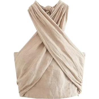 Dámské kalhoty Dámský zavinovací top a kalhoty Velikost: L, Barva (Varianta): crop top