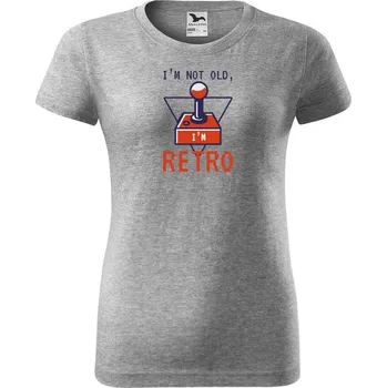 Dámské tričko DOBRÝ TRIKO Dámské tričko s potiskem I´m retro Barva: Tmavě šedý melír, Velikost: 3XL