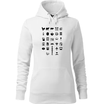 Dámská mikina DOBRÝ TRIKO Dámská mikina s potiskem Travel Velikost dámské mikiny: M, Barva: Bílá