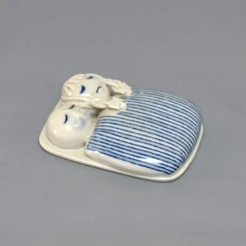 Nádoba na olej a ocet Cibulák Vrchní díl dózy na bonbóny postýlka 12 x 9 cm originální cibulákový porcelán Dubí, cibulový vzor,