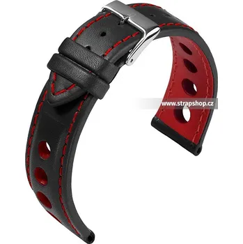 Řemínek na hodinky Řemínek k hodinkám BARINGTON Racing černá / červená (40) 22 mm