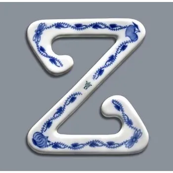 Chňapka Cibulák spona na záclonu Z velká, 12,5 cm, originální cibulákový porcelán Dubí, cibulový vzor,