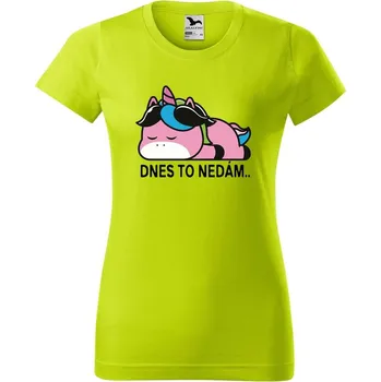 Dámské tričko DOBRÝ TRIKO Dámské tričko s potiskem Dnes to nedám Barva: Limetková, Velikost: S