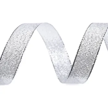 Stuha Stuha s lurexem 3 mm - stříbrná - 1 m