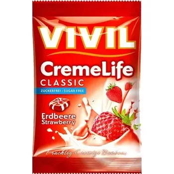 Bonbon Vivil Creme life jahoda bez cukru 90g