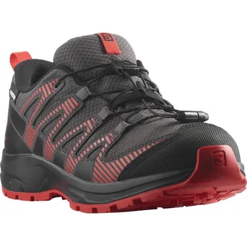Dětská běžecká obuv Salomon XA PRO V8 CSWP J L41613900 - Magnet/Black/Poppy Red 36