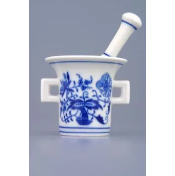 Mini trouba Cibulák Hmoždíř mini komplet 5,8 cm originální cibulákový porcelán Dubí, cibulový vzor,