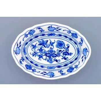 Cibulák miska raviere oválná 18 cm originální cibulákový porcelán Dubí, cibulový vzor,