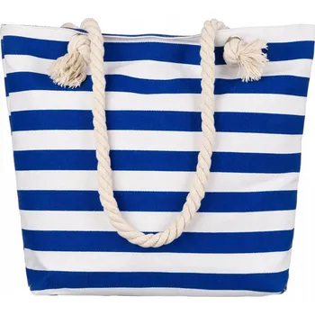 Kabelka Dámská plážová taška vyrobená z polyesteru Barva: bílá || modrý