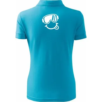 Veselý lyžař - Polokošile dámská Pique Polo - L ( Světlý tyrkys )