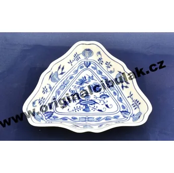 Cibulák mísa salátová tříhranná 19,5 cm originální cibulákový porcelán Dubí, cibulový vzor,