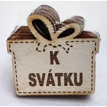 Dárková krabička Jmenovka dřevěná - dárek malý - K svátku