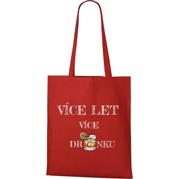 DOBRÝ TRIKO Bavlněná taška s potiskem Více drinků Barva: Červená