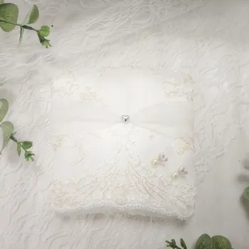 Party dekorace Polštářek pod prstýnky - krémovo-zlatý tyl