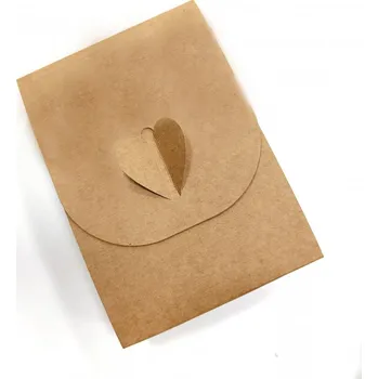 Podvazkový pás Krabička se srdíčkem na drobné dárky (podvazky) 15 x 10 x 2 cm - kraftová