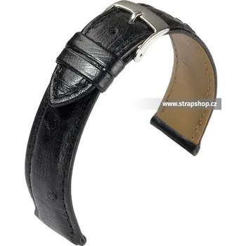 Řemínek na hodinky Řemínek k hodinkám BARINGTON Ostrich černá (10) 16 mm pánský