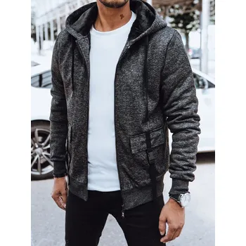 Pánské oblečení Pánská mikina na zip BX5623 Barva: Tmavě Šedá, Velikost: 2XL