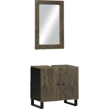 Koupelnový nábytek vidaXL 2dílná koupelnová sestava černé masivní mangovníkové dřevo