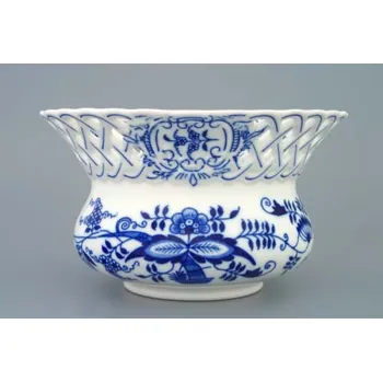 Květináč Cibulák Květináč prolamovaný 19 cm originální cibulákový porcelán Dubí , cibulový vzor,