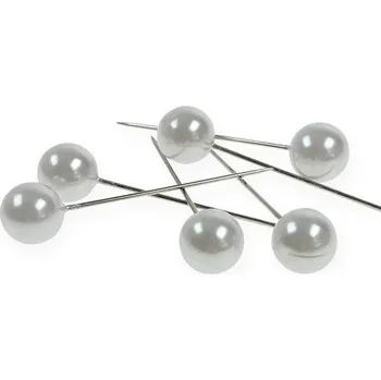 Špendlík bílá perla velká 10 mm/60mm - 1 ks
