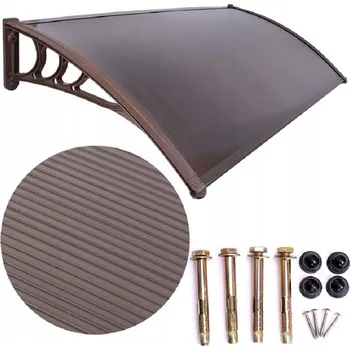 Vchodová stříška nad dveře 120x80 cm, nedělená, hnědá (Barva: Hnědá)