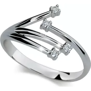 Prsten Dámský prsten bílé zlato 585/1000 přírodní diamant 0.072 ct G/SI DF2063 velikost 54