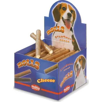 Pamlsek pro psa Nobby StarSnack Nobby Starsnack Rolls Buvolí trubičky plněné sýrové 50ks