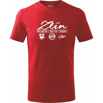 Zlín město s tradicí - Tričko dětské bavlněné - 158 cm/12 let ( Červená )