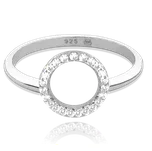 MINET Stříbrný prsten KROUŽEK s bílými zirkony vel. 55 JMAN0140SR55