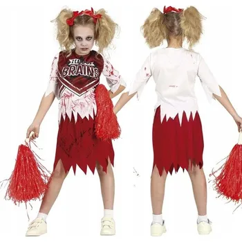 Karnevalový kostým KOSTÝM CHEERLEADERKA ZOMBIE TANEČNICE HALLOWEEN 116