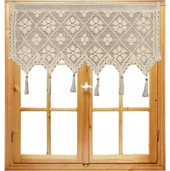 Záclona Béžová ZÁCLONA Háčkovaná Závěsná 30/150 Krajka