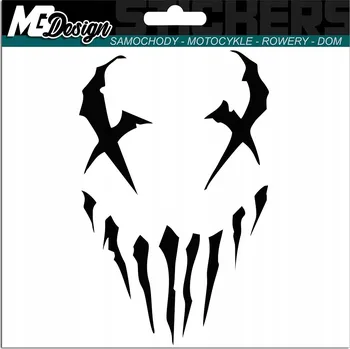Samolepicí dekorace na vozidlo NÁLEPKA LEBKA OČI SKULL na auto 20x15cm