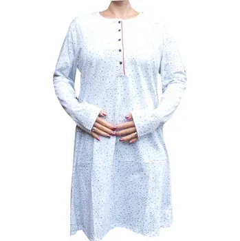 Dámské noční prádlo xcena Noční košile dl. rukáv světle šedé Velikost: XXXXL