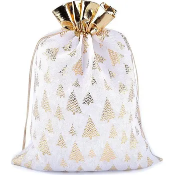 Vánoční dárkový pytlík velký 30x40 cm imitace juty