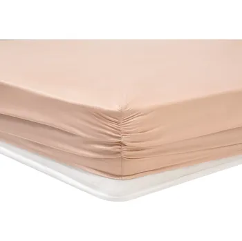 Prostěradlo Prostěradlo Shelly Maisy, z bambusového saténu, napínací, růžové, 120x200 cm