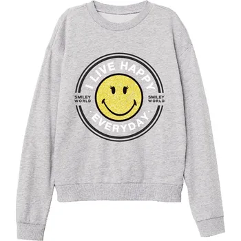 Chlapecká mikina Smiley World - licence Dívčí mikina - Smiley World 5218139, šedý melír Barva: Šedá, Velikost: 146-152