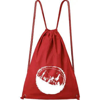 DOBRÝ TRIKO Bavlněný batoh Hory a kolo Barva: Červená