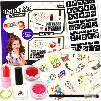 kreativní sada BROKÁTOVÉ TETOVÁNÍ PRO DĚTI VELKÁ SADA ŠABLON DIY PRSTÝNEK