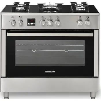 Sporák Plynový elektrický sporák Ravanson KWGE-K90 Glass Inox