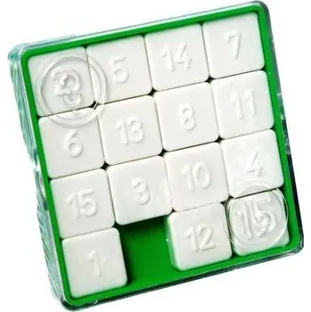 Směr Hra 15 Hlavolam Přesouvačka Plast 7,5x7,5cm - Zelená