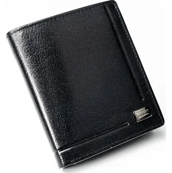 Peněženka Elegantní vertikální pánská peněženka bez zapínání z přírodní kůže Barva: Černá