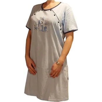 Dámské noční prádlo xcena Noční košile bavlněná kojící modrá L