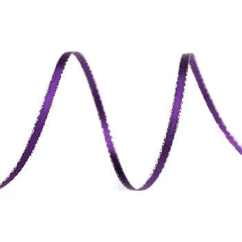 Stuha Atlasová stuha oboulící s lurexovým okrajem šíře 3 mm vánoční