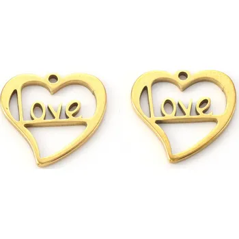 Dětské navlékací korálky Přívěšek srdce zlaté