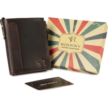 Peněženka Velká peněženka v retro stylu se dvěma kapsičkami na mince Barva: Tmavě Hnědá