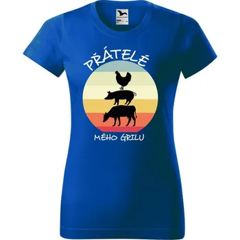 Dámské tričko DOBRÝ TRIKO Dámské tričko s potiskem Přátelé mého grilu Barva: Královsky modrá, Velikost: XS
