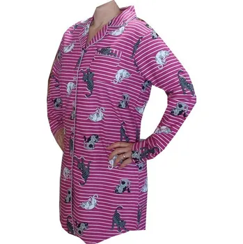 Dámské noční prádlo xcena Flanelová moční košile dámská s kočičkou Velikost: L