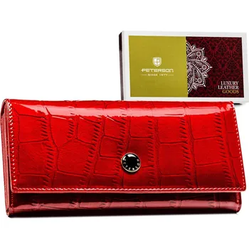 dámská kožená peněženka s reliéfním vzorem krokodýlí kůže