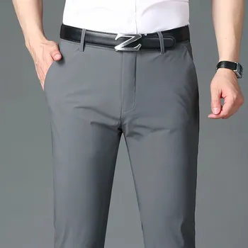 Pánské kalhoty Elastické pánské kalhoty business office styl Velikost: 32, Barva (Varianta): Tms Gray